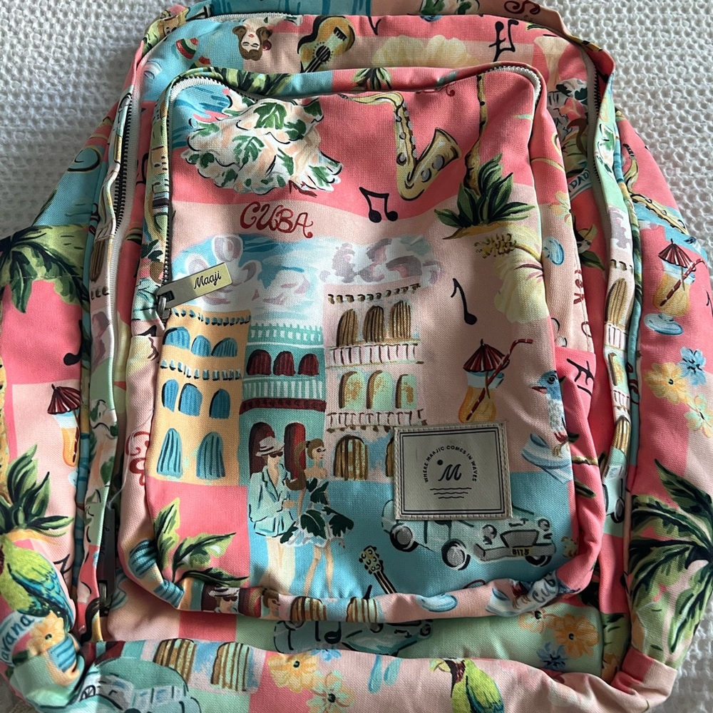 Maaji Colorful Backpack with pocket for laptop and strap for luggage